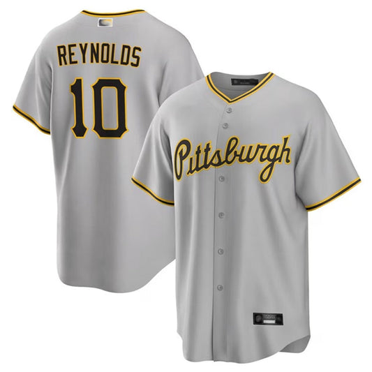 P.Pirates #10 Bryan Reynolds Player Gray Replica Baseball Jerseys