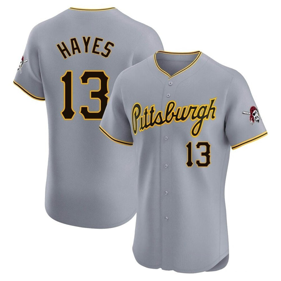 P.Pirates #13 Ke'Bryan Hayes Player Gray Limited Elite Baseball Jerseys