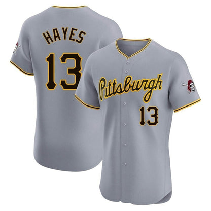 P.Pirates #13 Ke'Bryan Hayes Player Gray Limited Elite Baseball Jerseys