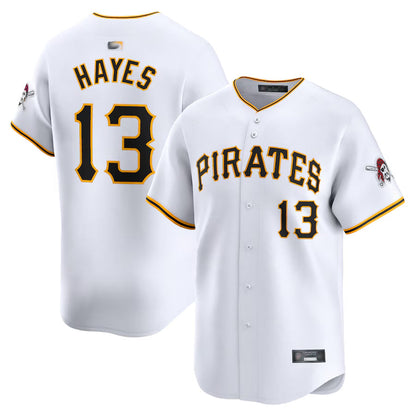 P.Pirates #13 Ke'Bryan Hayes Player Home Limited White Baseball Jerseys