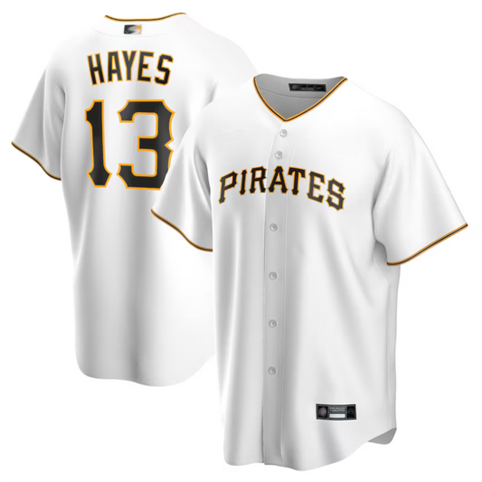P.Pirates #13 Ke'Bryan Hayes Player White Home Replica Baseball Jerseys
