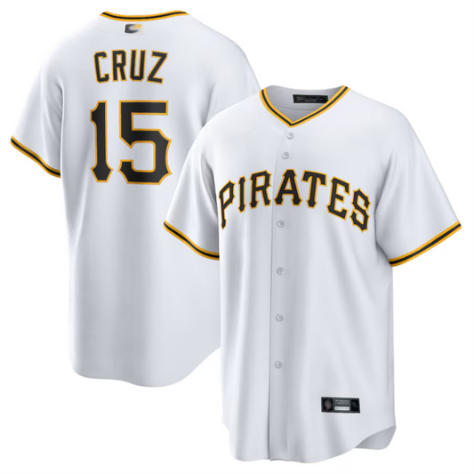 P.Pirates #15 Oneil Cruz Player White Home Replica Baseball Jerseys