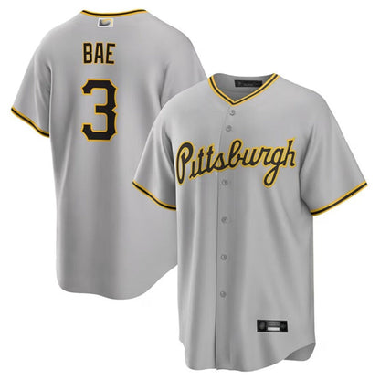 P.Pirates #3 Ji Hwan Bae Player Gray Replica Baseball Jerseys