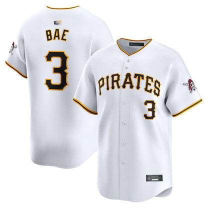 P.Pirates #3 Ji Hwan Bae Player White Home Limited Baseball Jerseys