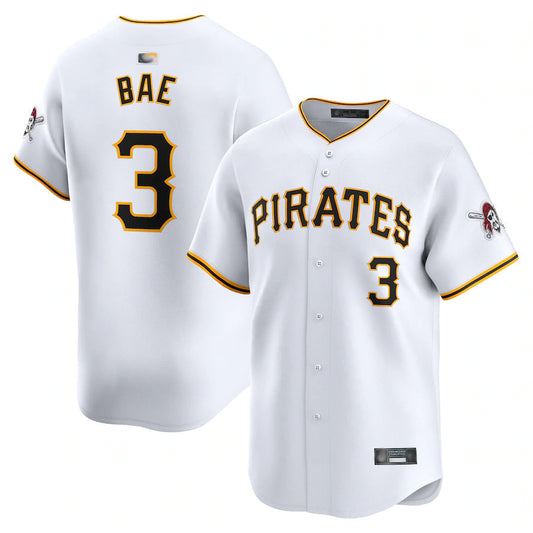 P.Pirates #3 Ji Hwan Bae Player White Home Limited Baseball Jerseys