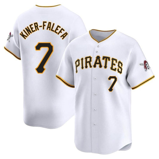 P.Pirates #7 Isiah Kiner-Falefa Player White Limited Baseball Jerseys