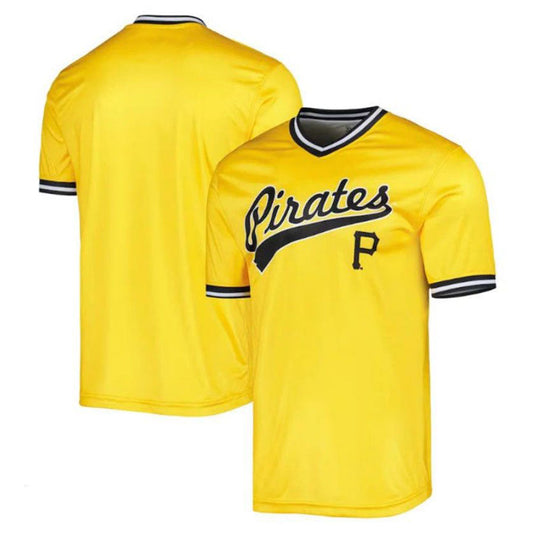 P.Pirates Blank Player Stitches Cooperstown Collection Gold Baseball Jerseys
