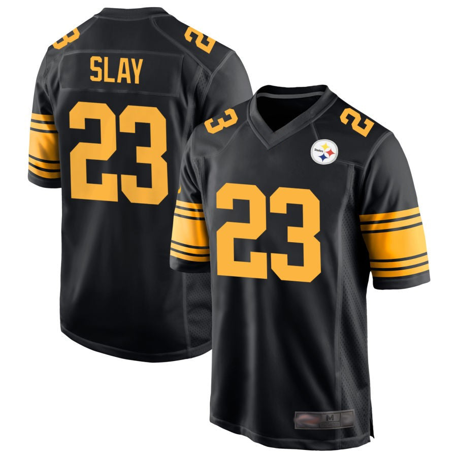 P.Steelers #23 Darius Slay Player Black Alternate Game Football Jerseys