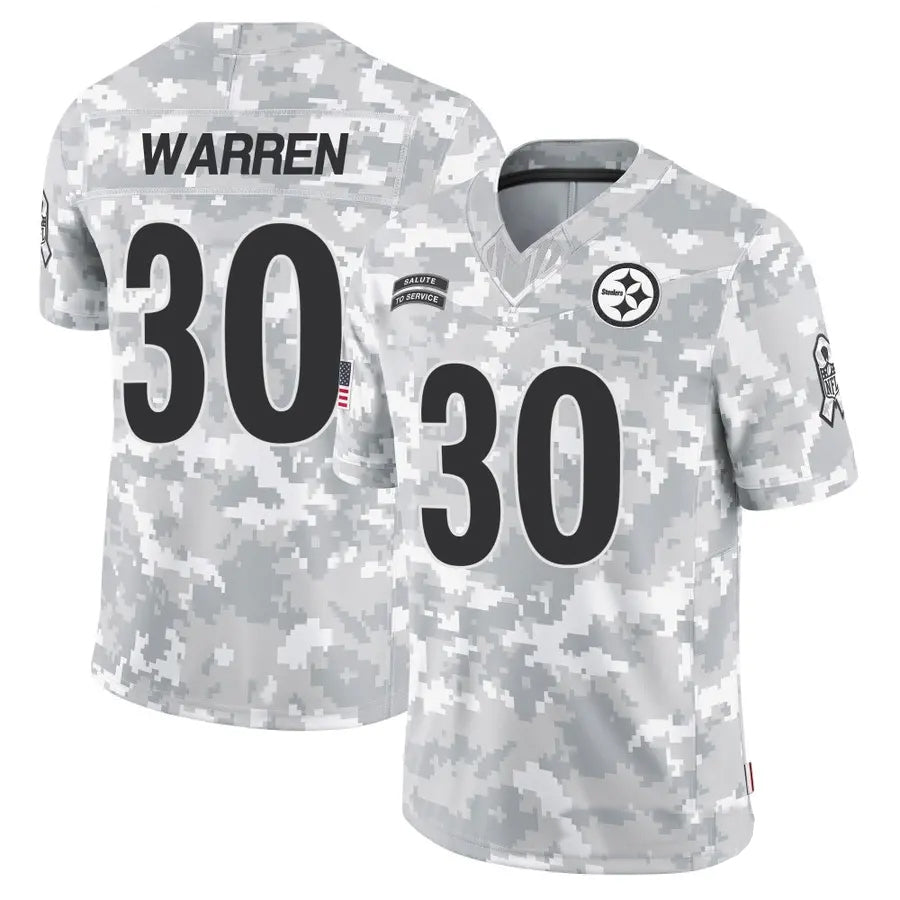 P.Steelers #30 Jaylen Warren Player Arctic Camo Salute to Service Limited Football Jerseys