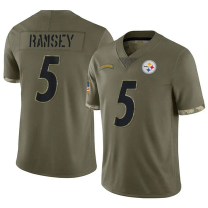P.Steelers #5 Jalen Ramsey Player Salute To Service Limited Olive Football Jerseys
