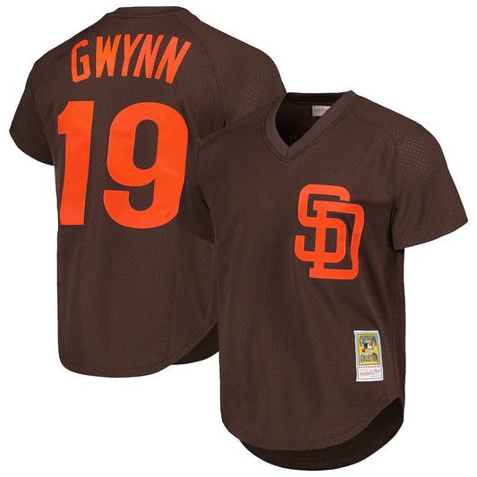 S.Diego Padres #19 Tony Gwynn Player Mitchell & Ness Brown 1985 Authentic Cooperstown Collection Baseball Jerseys