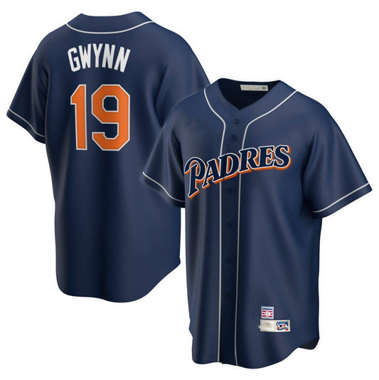 S.Diego Padres #19 Tony Gwynn Player Navy Replica Bseball Jerseys