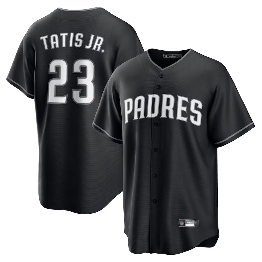 S.Diego Padres #23 Fernando Tatis Jr. Player Black Lights Out Replica Baseball Jerseys