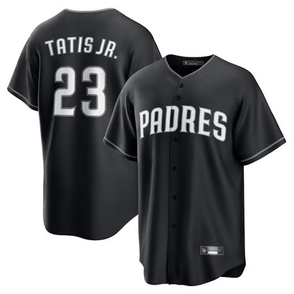 S.Diego Padres #23 Fernando Tatis Jr. Player Black Lights Out Replica Baseball Jerseys