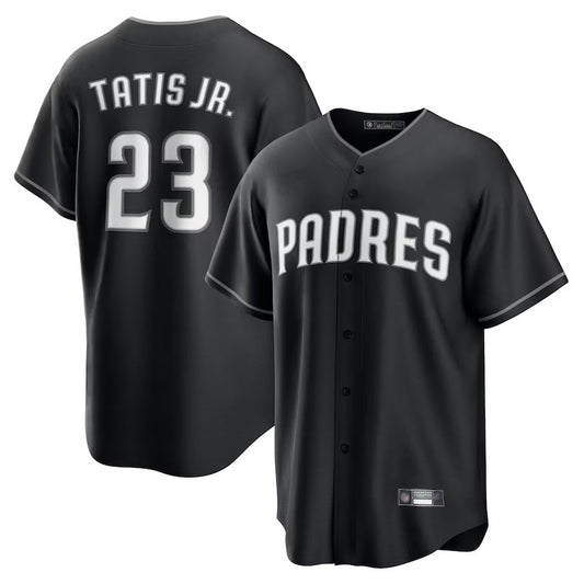 S.Diego Padres #23 Fernando Tatis Jr. Player Black Lights Out Replica Baseball Jerseys