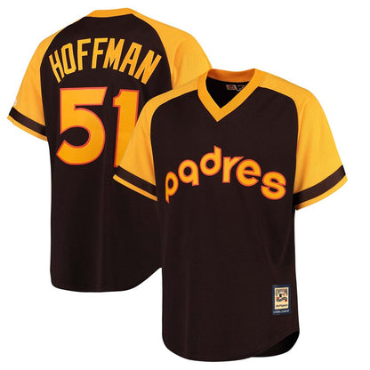 S.Diego Padres #51 Trevor Hoffman Player Brown Cooperstown Collection Cool Base Baseball Jerseys