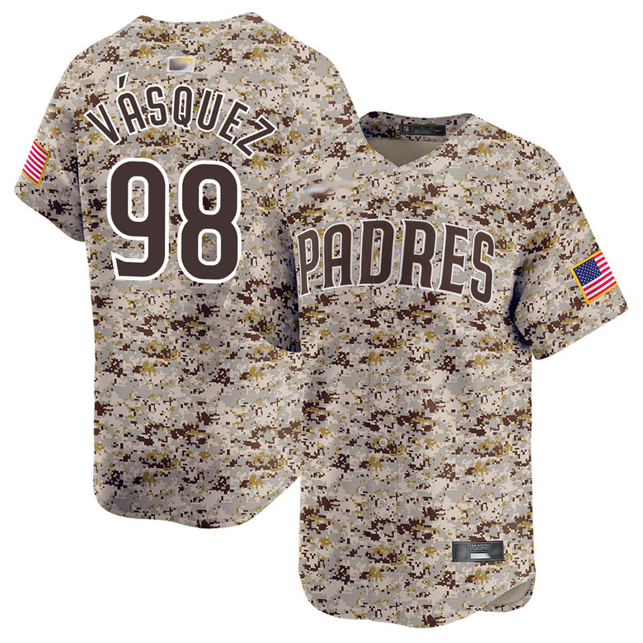 S.Diego Padres #98 Randy Vasquez Player Camo USMC Limited Baseball Jerseys