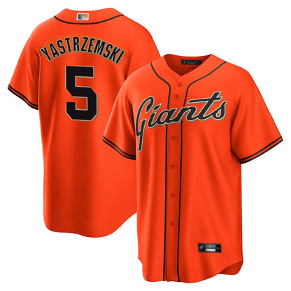 S.Francisco Giants #5 Mike Yastrzemski Player Orange Replica Game Baseball Jerseys