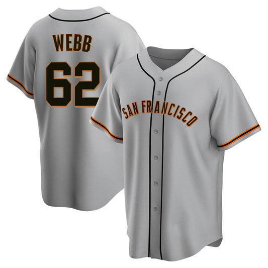 S.Francisco Giants #62 Logan Webb Player Gray Replica Game Baseball Jerseys