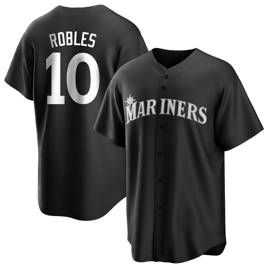 S.Mariners #10 Victor Robles Player Black Replica Baseball Jerseys