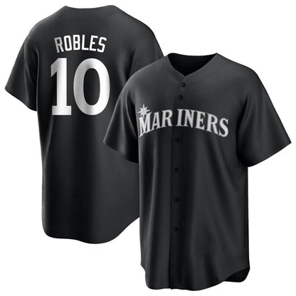 S.Mariners #10 Victor Robles Player Black Replica Baseball Jerseys