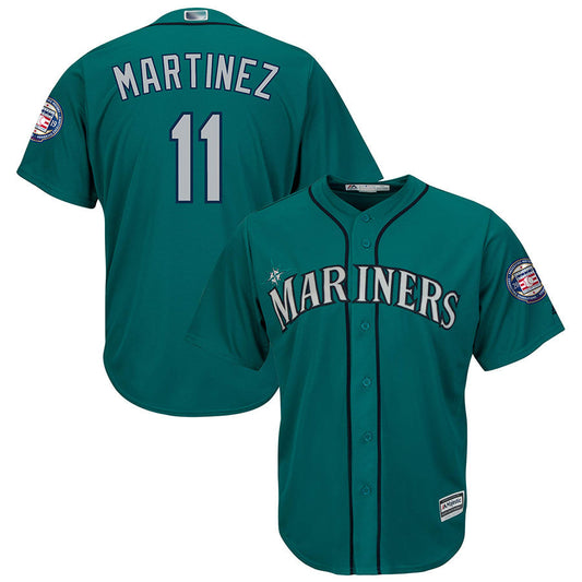 S.Mariners #11 Edgar Martinez Player Green Cool Base Baseball Jerseys