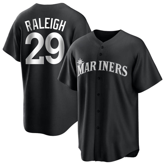 S.Mariners #29 Cal Raleigh Player Black Replica Baseball Jerseys