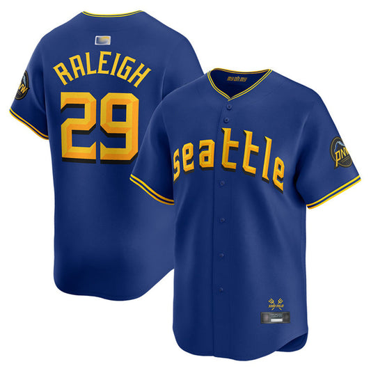S.Mariners #29 Cal Raleigh Player Royal City Connect Limited Baseball Jerseys