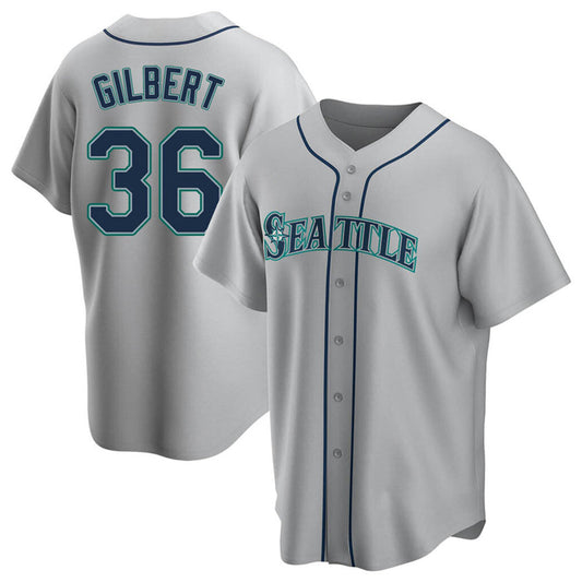 S.Mariners #36 Logan Gilbert Player Gray Replica Baseball Jerseys