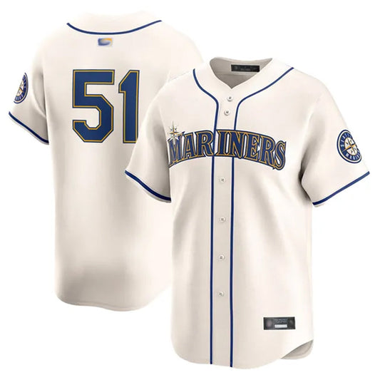 S.Mariners #51 Ichiro Suzuki Player Cream Limited Baseball Jerseys