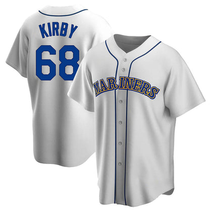 S.Mariners #68 George Kirby Player White Replica Home Baseball Jerseys