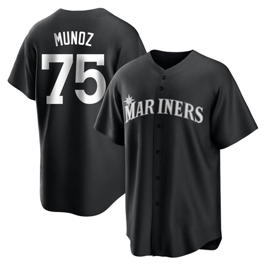 S.Mariners #75 Andres Munoz Player Black Home Limited Baseball Jerseys