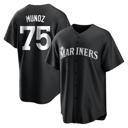 S.Mariners #75 Andres Munoz Player Black Home Limited Baseball Jerseys