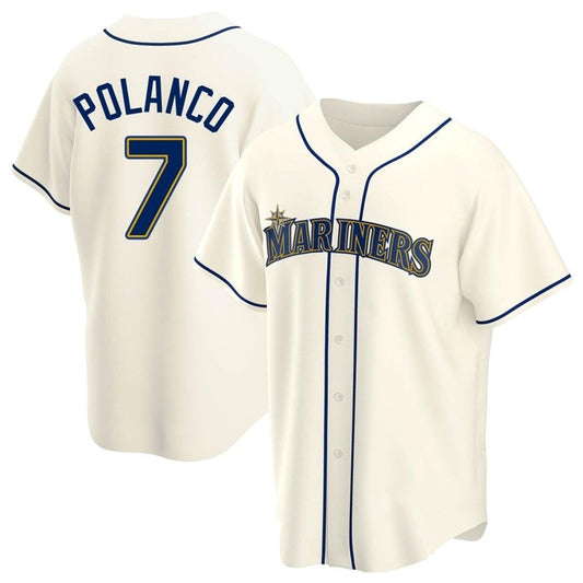 S.Mariners #7 Jorge Polanco Player Cream Replica Baseball Jerseys