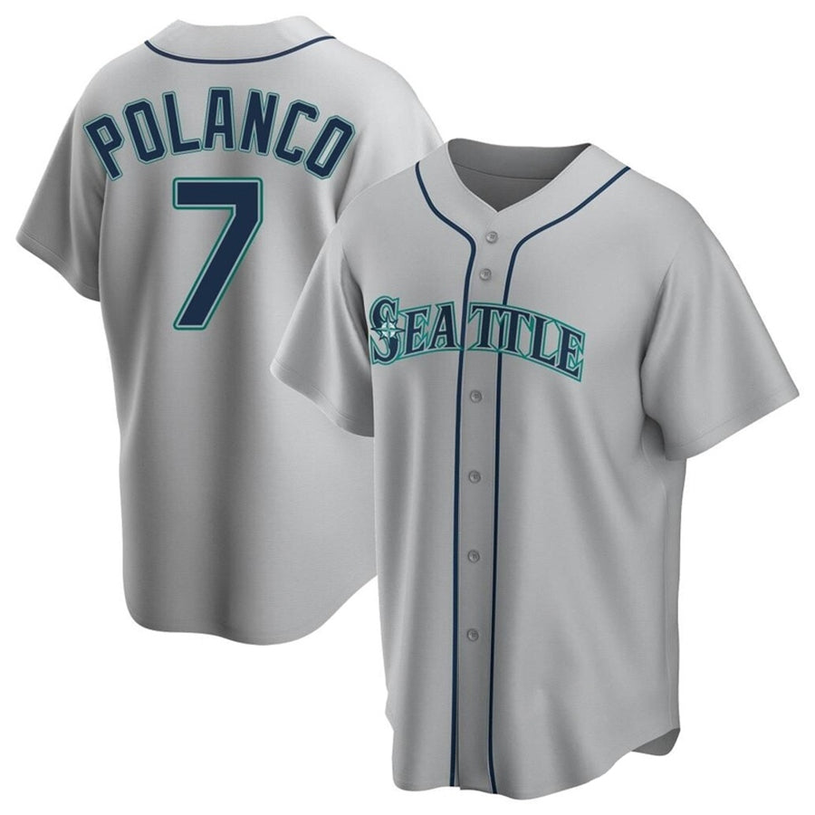 S.Mariners #7 Jorge Polanco Player Gray Replica Game Baseball Jerseys
