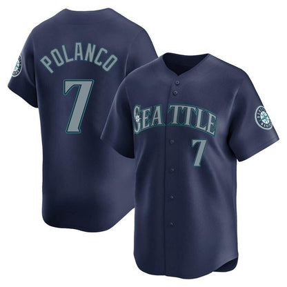 S.Mariners #7 Jorge Polanco Player Navy Home Limited Baseball Jerseys