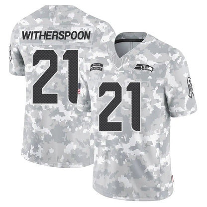 S.Seahawks #21 Devon Witherspoon Player Arctic Camo Salute to Service Limited Football Jerseys
