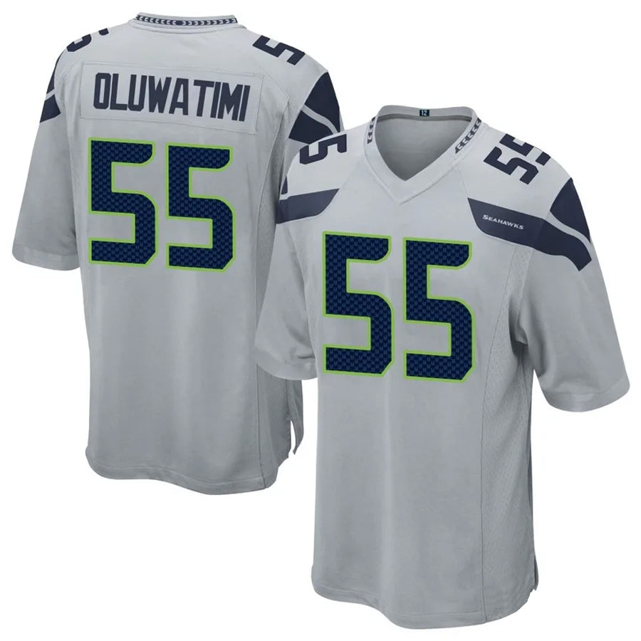 S.Seahawks #55 Olu Oluwatimi Player Gray Game Football Jerseys