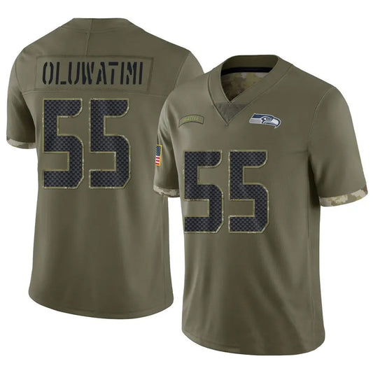 S.Seahawks #55 Olu Oluwatimi Player Salute to Service Olive Football Jerseys