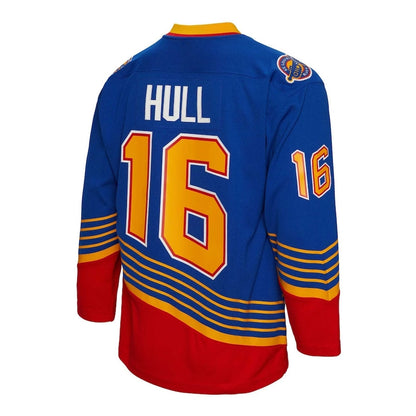 St. L.Blues #16 Brett Hull Mitchell & Ness 1995-96 Blue Line Player Jersey - Blue Stitched American Hockey Jerseys
