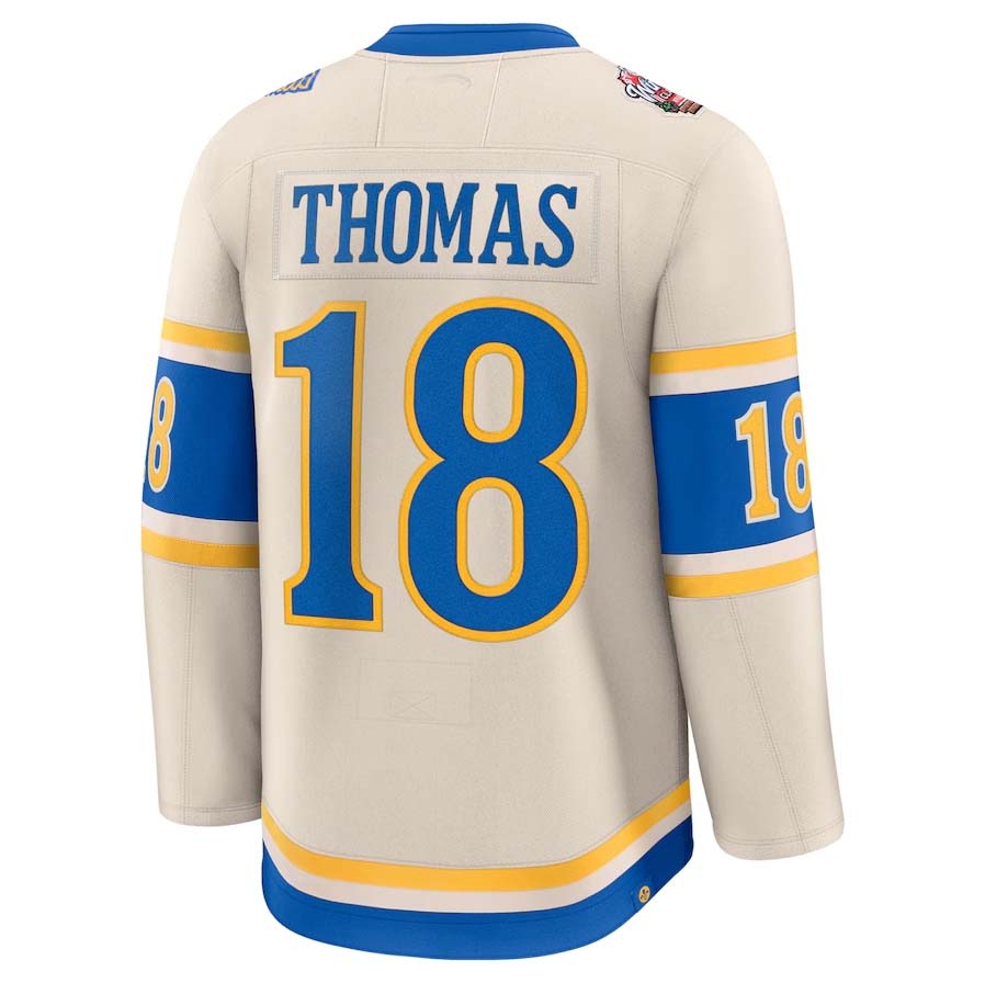 St. L.Blues #18 Robert Thomas Fanatics 2025 Winter Classic Premium Player Jersey - Cream Stitched American Hockey Jerseys