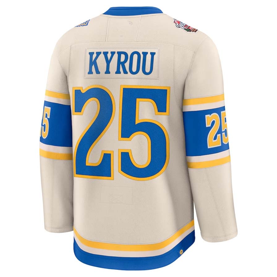 St. L.Blues #25 Jordan Kyrou Fanatics 2025 Winter Classic Premium Player Jersey - Cream Stitched American Hockey Jerseys