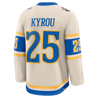 St. L.Blues #25 Jordan Kyrou Fanatics 2025 Winter Classic Premium Player Jersey - Cream Stitched American Hockey Jerseys