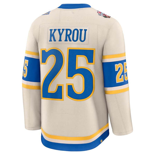 St. L.Blues #25 Jordan Kyrou Fanatics 2025 Winter Classic Premium Player Jersey - Cream Stitched American Hockey Jerseys