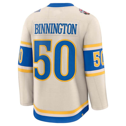 St. L.Blues #50 Jordan Binnington Fanatics 2025 Winter Classic Premium Player Jersey - Cream Stitched American Hockey Jerseys