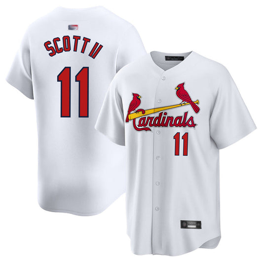 St.Louis Cardinals #11 Victor Scott II Player White Limited Home Baseball Jerseys