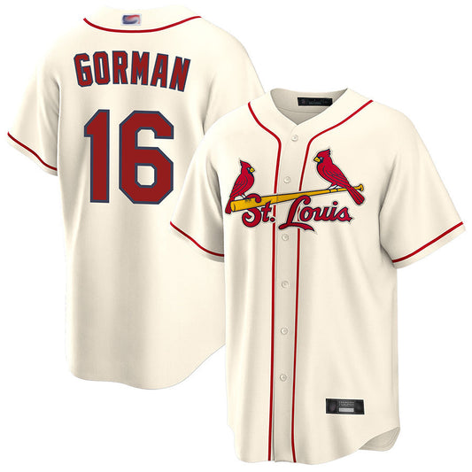 St.Louis Cardinals #16 Nolan Gorman Player Replica Cream Home Baseball Jerseys