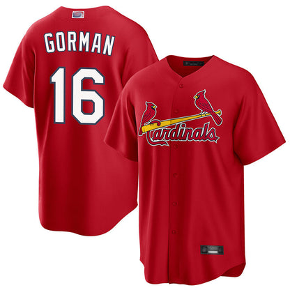 St.Louis Cardinals #16 Nolan Gorman Player Replica Red Baseball Jerseys