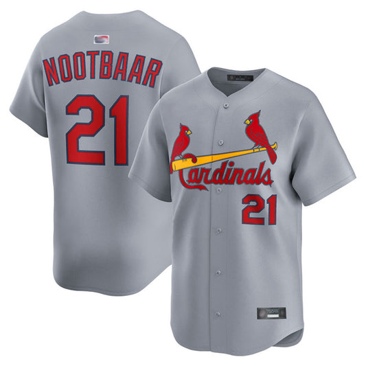 St.Louis Cardinals #21 Lars Nootbaar Player Road Limited Home Baseball Jerseys