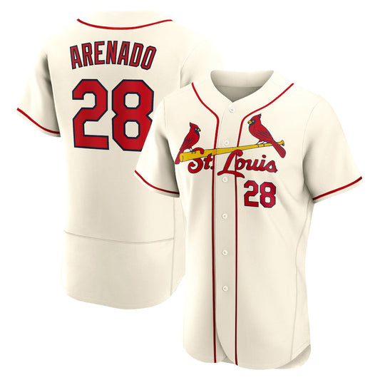 St.Louis Cardinals #28 Nolan Arenado Player Cream Team Baseball Jerseys